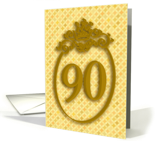 Happy 90th Birthday, Crown, Big '90' card (934292)