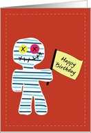 Happy Birthday - Doll with flag card