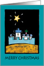 Christmas greeting card - Bethlehem Star Shining over the city’s walls card