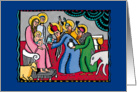 Happy Holidays - Baby Jesus, Mary, Joseph and the Three Kings card