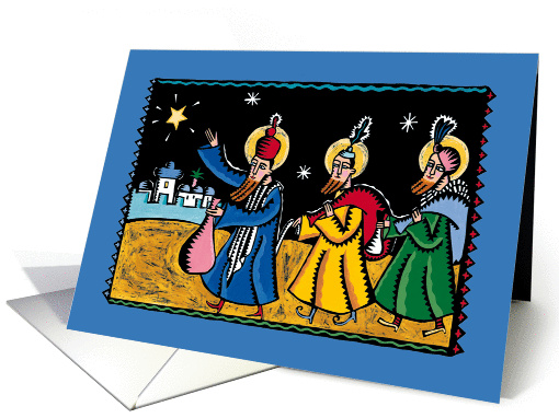 Happy Holidays - the Three Kings and the Star of Bethlehem card