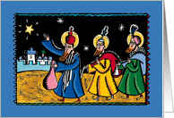 Happy Holidays - the Three Kings and the Star of Bethlehem card