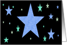 blue and green stars card