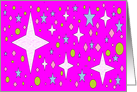 White Stars in a pink Sky card