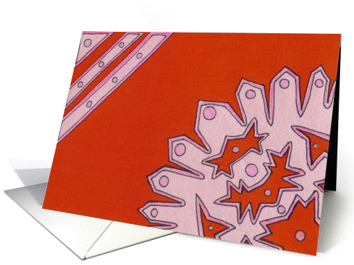 pink snowflake card (900750)