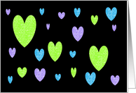 neon hearts card