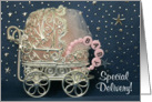 New Baby Girl - Bracelet - Carriage - Stars card