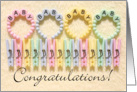 New Baby - Pastel Colored Bracelets & Clothes Pins card