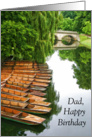 Happy Birthday - Punts on the River Cam, England card