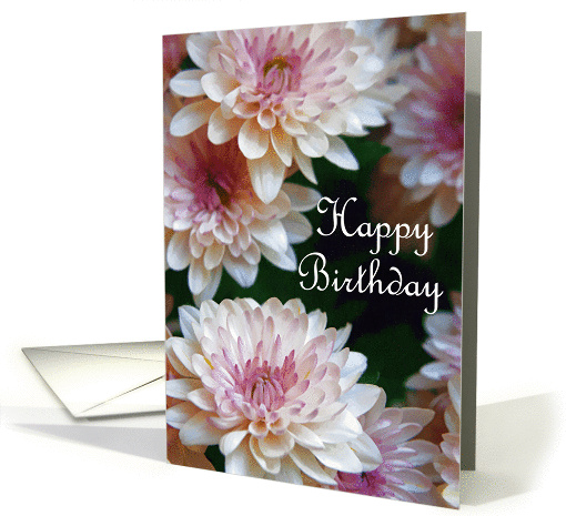 Happy Birthday - Pink & White Flowers card (898844)