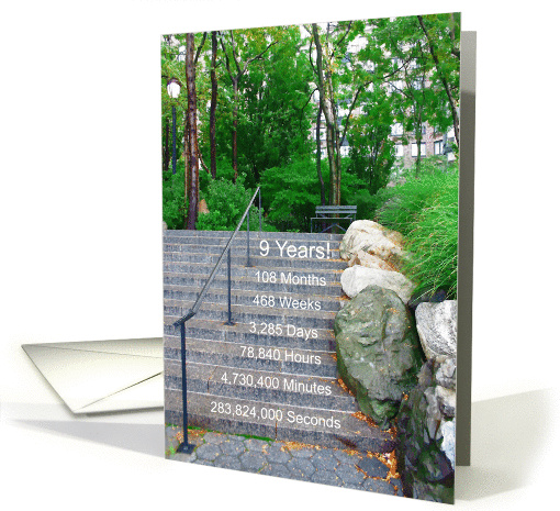 9 Year Anniversary - 12 Step Recovery card (904983)