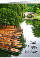 Happy Birthday - Punts on the River Cam, England card