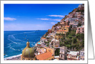 Mediterranean Sea And Town Of Positano Italy Blank Any Occasion card