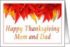 Happy Thanksgiving Mom And Dad Autumn Leaves card