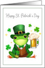 Happy St. Patrick’s Day Frog with Beer card