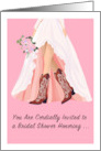 Bridal Shower Invitation for the Bride with Cowboy Boots and Flowers card