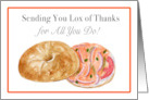 Thank You Bagel with Lox and Cream Cheese card