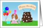 Happy Birthday Cavalier King Charles Spaniel with Cake card