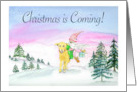 Christmas is Coming Elf Gnome Riding a Labrador Retriever card