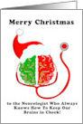 Neurologist Merry Christmas Brain Wearing Santa Hat card