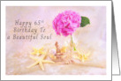 Happy 65th Birthday Peony with Seashells card