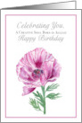 Happy August Birthday Purple Poppy card