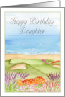Daughter Happy Birthday Golf Course By The Ocean card