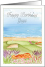 Yaya Happy Birthday Golf Course By The Ocean card
