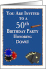 50th Casino Birthday Party Invitation Personalized card