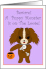 Happy Halloween Cavalier King Charles Spaniel Monster card