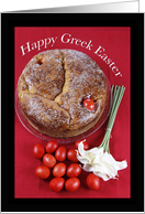 Happy Greek Easter With Red Eggs card