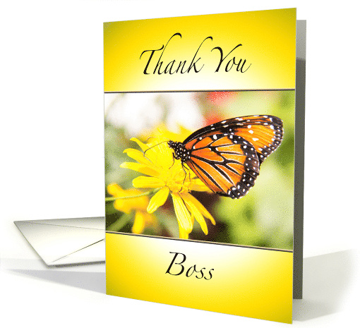 Thank You Boss Monarch Orange Butterfly card (1528896)