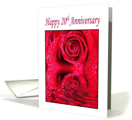 Happy 20th Anniversary Red Rose Reflections card (1529348)