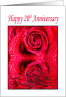 Happy 20th Anniversary Red Rose Reflections card