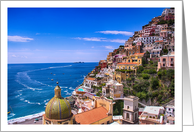 Mediterranean Sea And Town Of Positano Italy Blank Any Occasion card