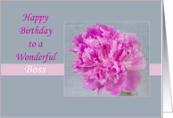 Happy Birthday To My Lady Boss Pink Peony card