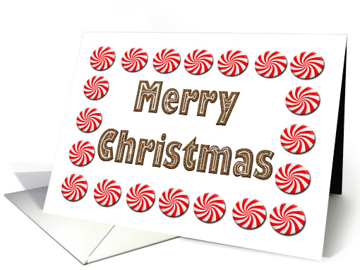 Merry Christmas Gingerbread And Peppermint Candies card (1531772)