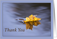 Thank You for Being There Yellow Leaf Floating In Pond card