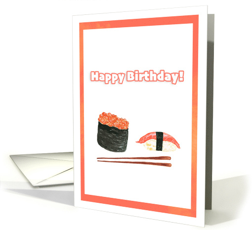 Happy Birthday Sushi Salmon And Ikura card (1900112)