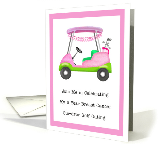 5 Year Breast Cancer Survivor Golf Party card (1903266)