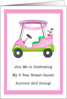 5 Year Breast Cancer Survivor Golf Party card