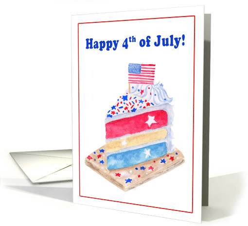 Happy 4th of July Stars and Stripes Cake card (1904386)