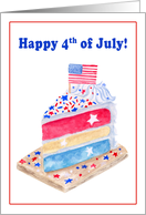 Happy 4th of July Stars and Stripes Cake card