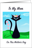 Black Cat with Floral Crown Happy Mother’s Day card