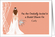 Boho Bride With Pearl Curtain Bridal Shower Invitation Personalized card