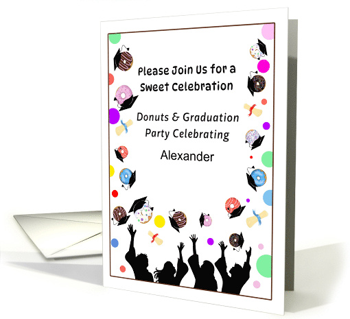 Donuts And Graduation Party Invitation Custom Name card (1908990)