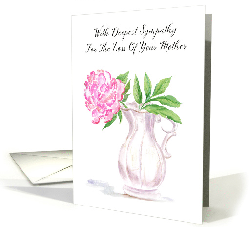 With Deepest Sympathy for Loss of Mother Pink Peony card (1911554)