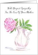 With Deepest Sympathy for Loss of Mother Pink Peony card