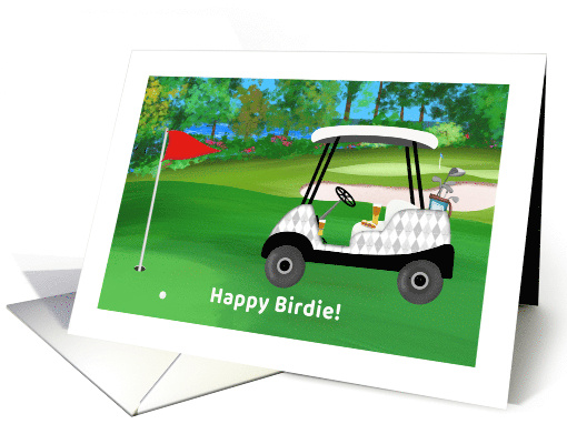 Happy Birdie Golf Cart With Beer and Hotdog card (1912208)