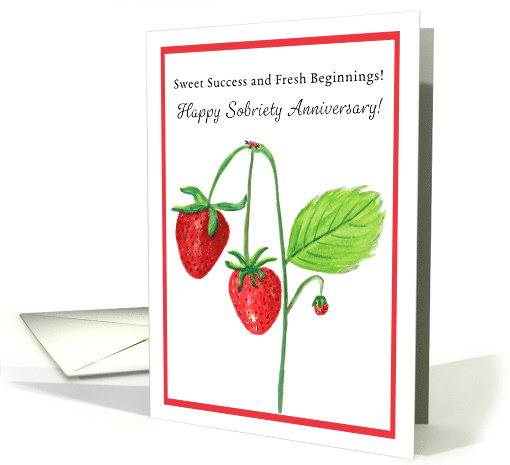 Happy Sobriety Anniversary Strawberry Blossom card (1912576)